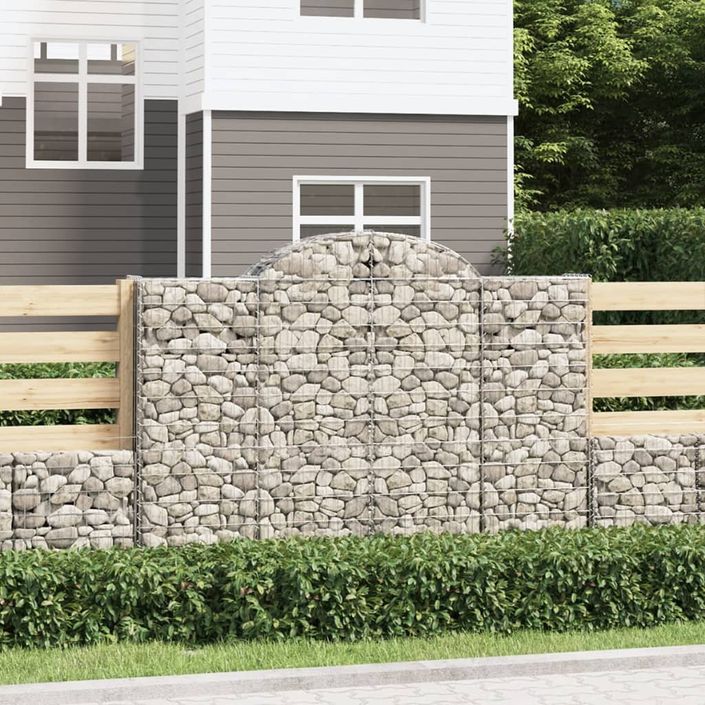 Paniers à gabions arqués 10 pcs 200x30x140/160 cm Fer galvanisé - Photo n°1