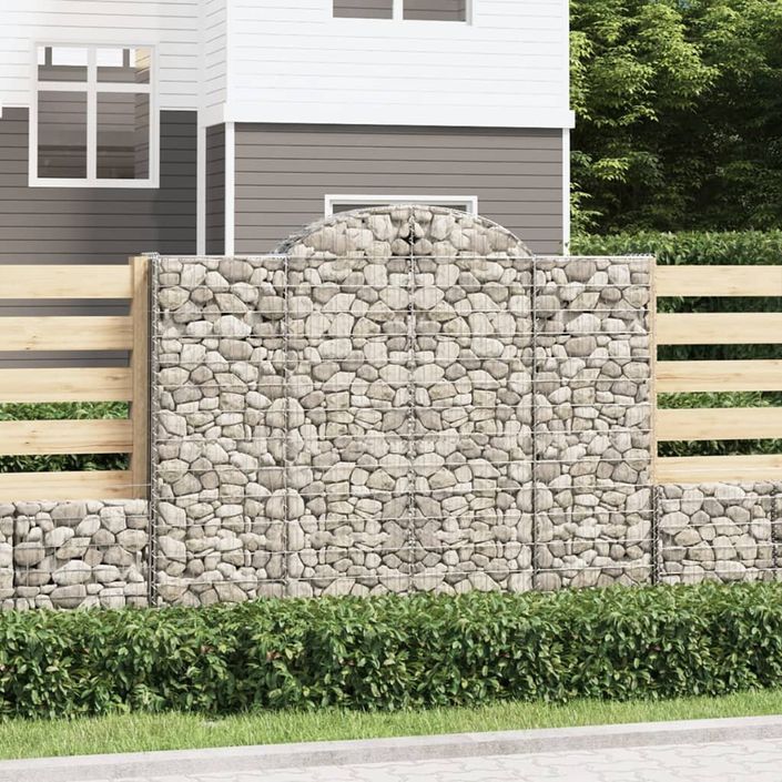 Paniers à gabions arqués 10 pcs 200x30x160/180 cm Fer galvanisé - Photo n°1