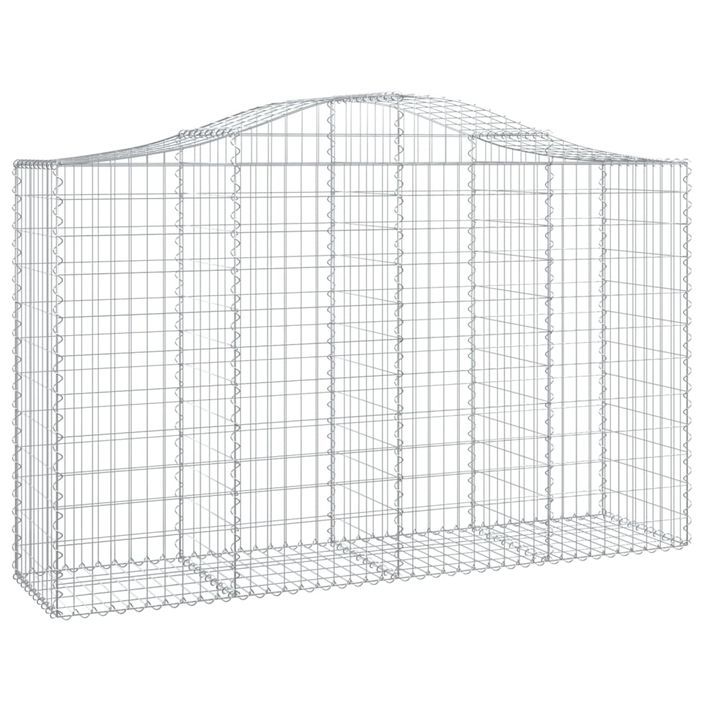 Paniers à gabions arqués 10 pcs 200x50x120/140 cm Fer galvanisé - Photo n°3