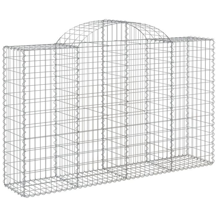 Paniers à gabions arqués 10 pcs 200x50x120/140 cm Fer galvanisé - Photo n°3