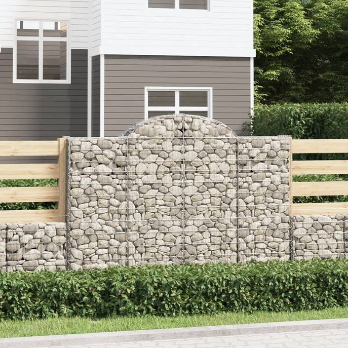 Paniers à gabions arqués 10 pcs 200x50x140/160 cm Fer galvanisé - Photo n°1