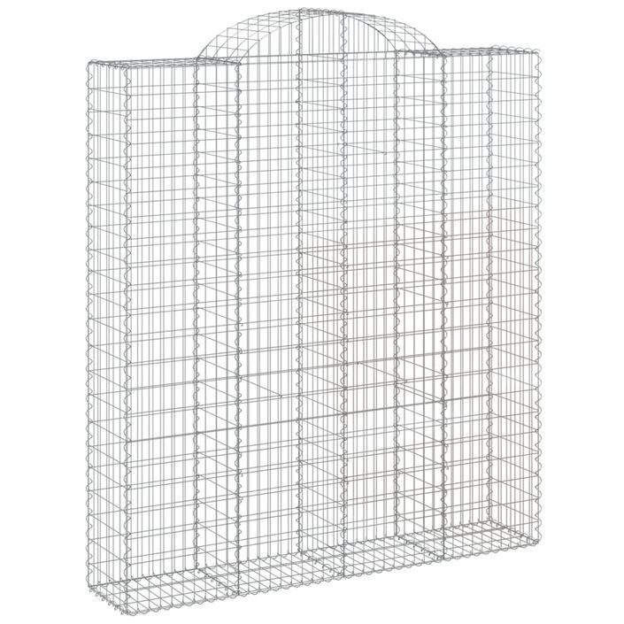 Paniers à gabions arqués 10 pcs 200x50x220/240 cm Fer galvanisé - Photo n°3