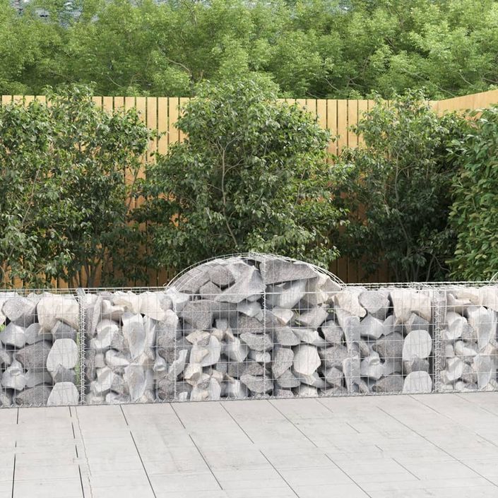 Paniers à gabions arqués 10 pcs 200x50x60/80 cm Fer galvanisé - Photo n°1