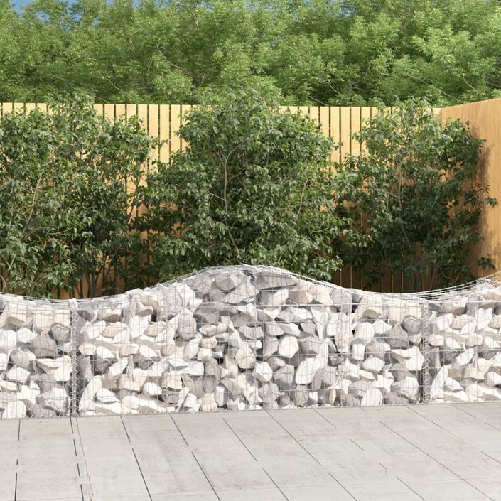 Paniers à gabions arqués 10 pcs 200x50x60/80 cm Fer galvanisé - Photo n°1