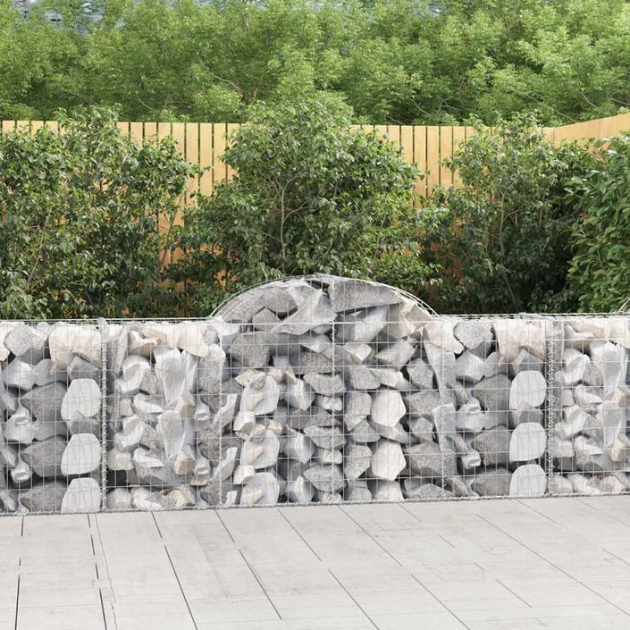 Paniers à gabions arqués 10 pcs 200x50x80/100 cm Fer galvanisé - Photo n°1