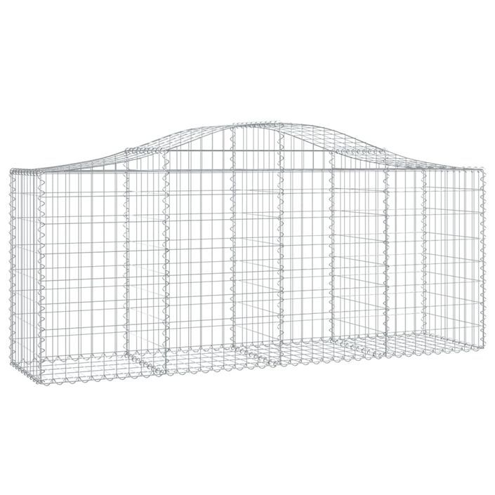 Paniers à gabions arqués 10 pcs 200x50x80/100 cm Fer galvanisé - Photo n°3