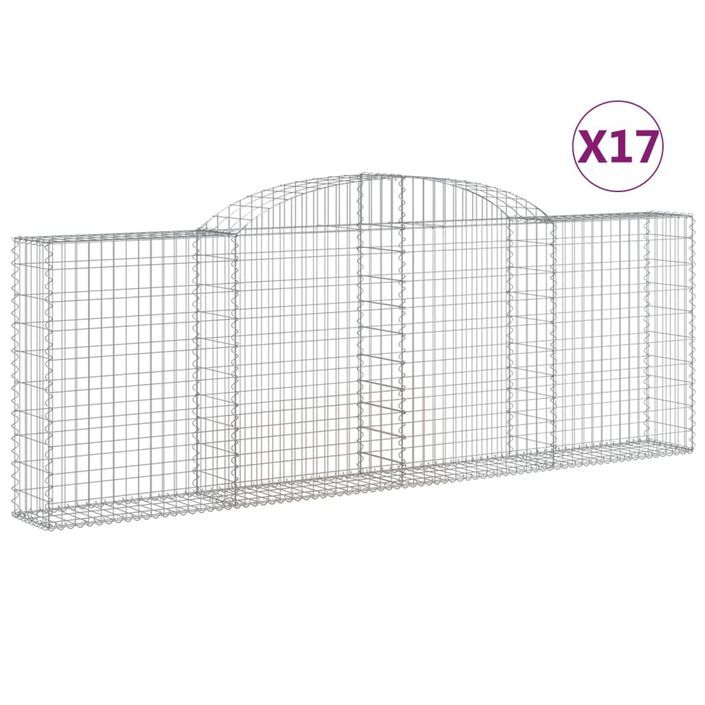 Paniers à gabions arqués 10 pcs 300x30x100/120 cm fer galvanisé - Photo n°2