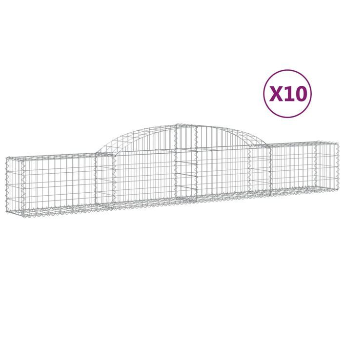 Paniers à gabions arqués 10 pcs 300x30x40/60 cm fer galvanisé - Photo n°2