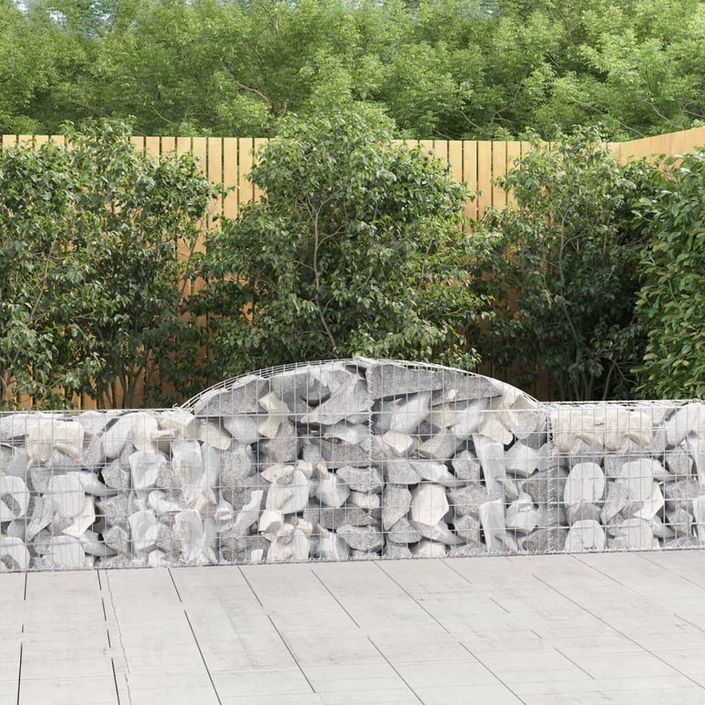 Paniers à gabions arqués 10 pcs 300x30x60/80 cm Fer galvanisé - Photo n°1