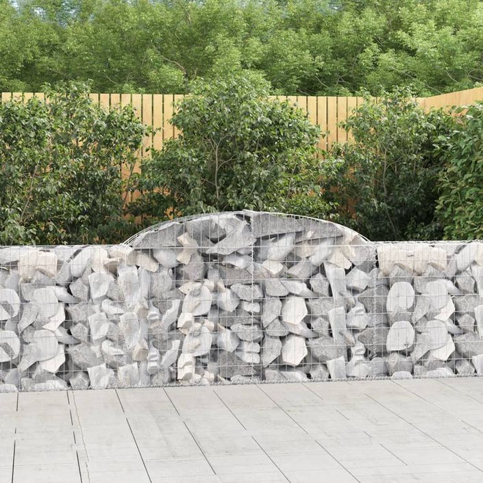 Paniers à gabions arqués 10 pcs 300x30x80/100 cm fer galvanisé - Photo n°1