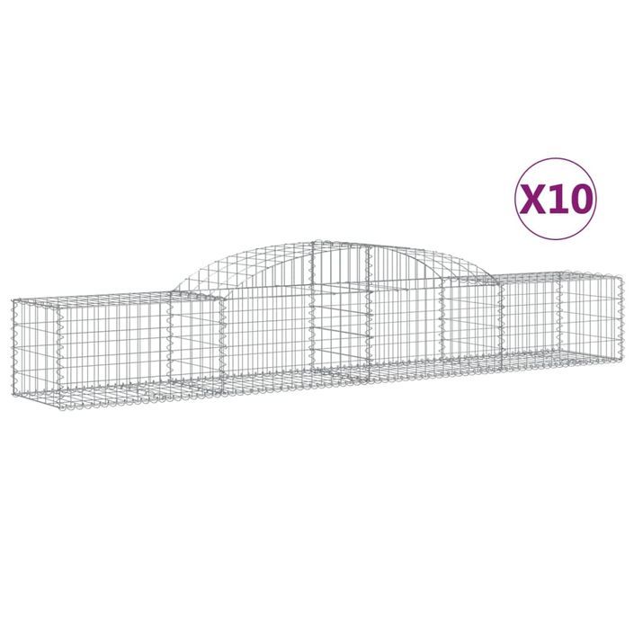 Paniers à gabions arqués 10 pcs 300x50x40/60 cm fer galvanisé - Photo n°2