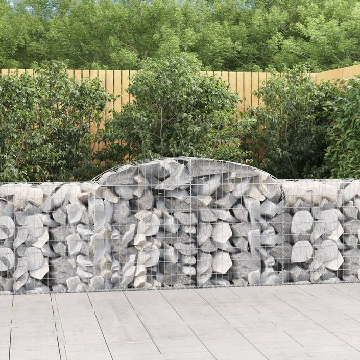 Paniers à gabions arqués 10 pcs 300x50x80/100 cm fer galvanisé - Photo n°1