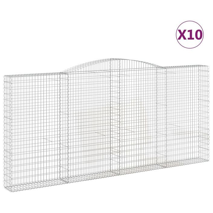 Paniers à gabions arqués 10 pcs 400x30x180/200 cm Fer galvanisé - Photo n°2