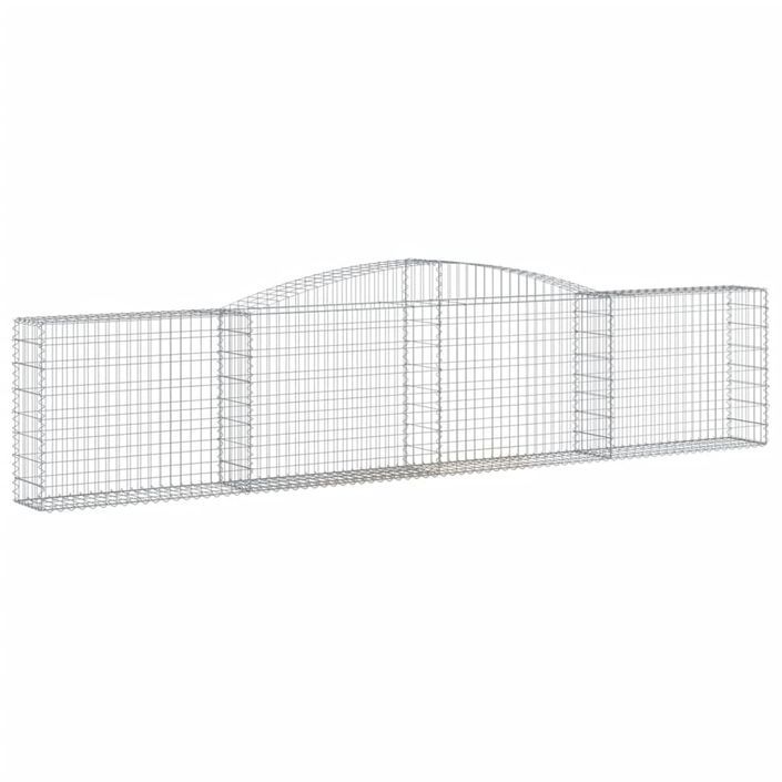 Paniers à gabions arqués 10 pcs 400x30x80/100 cm Fer galvanisé - Photo n°3