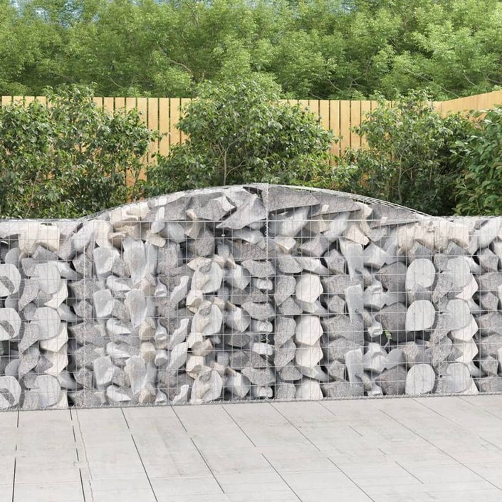 Paniers à gabions arqués 10 pcs 400x50x100/120 cm Fer galvanisé - Photo n°1