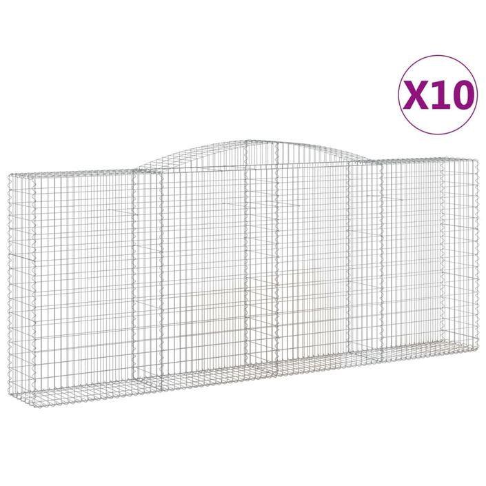 Paniers à gabions arqués 10 pcs 400x50x160/180 cm fer galvanisé - Photo n°2