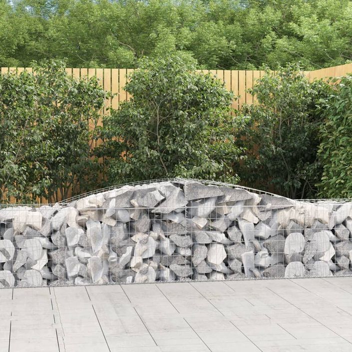 Paniers à gabions arqués 10 pcs 400x50x60/80 cm Fer galvanisé - Photo n°1