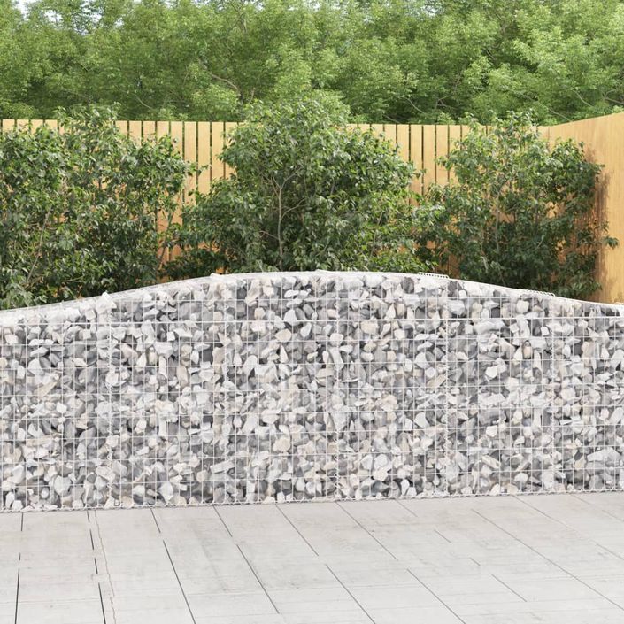 Paniers à gabions arqués 10 pcs 400x50x80/100 cm Fer galvanisé - Photo n°1