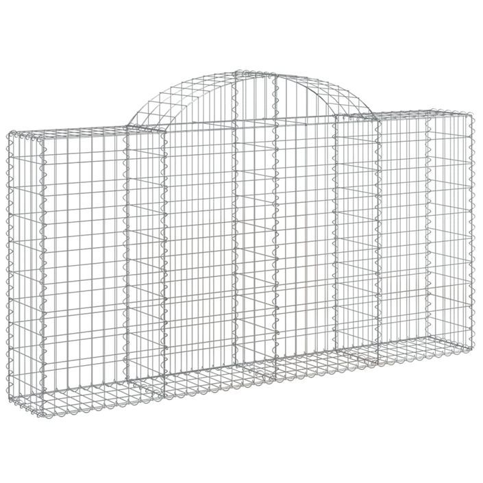 Paniers à gabions arqués 11 pcs 200x30x100/120 cm Fer galvanisé - Photo n°3