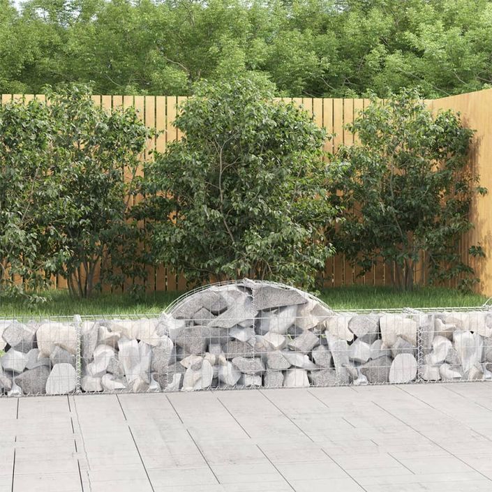 Paniers à gabions arqués 11 pcs 200x30x40/60 cm Fer galvanisé - Photo n°1