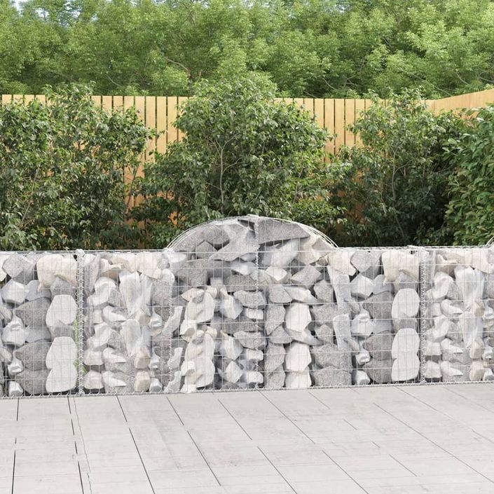 Paniers à gabions arqués 11 pcs 200x30x80/100 cm Fer galvanisé - Photo n°1