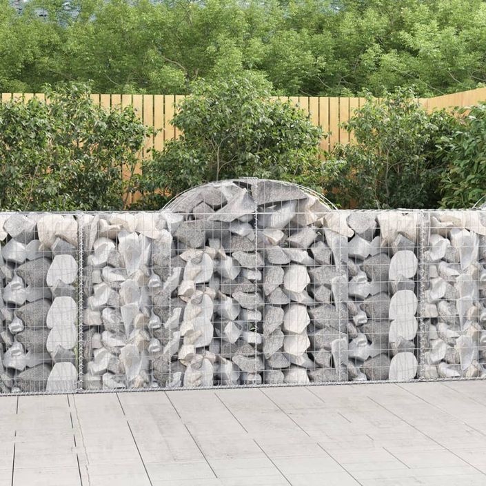 Paniers à gabions arqués 11 pcs 200x50x100/120 cm fer galvanisé - Photo n°1