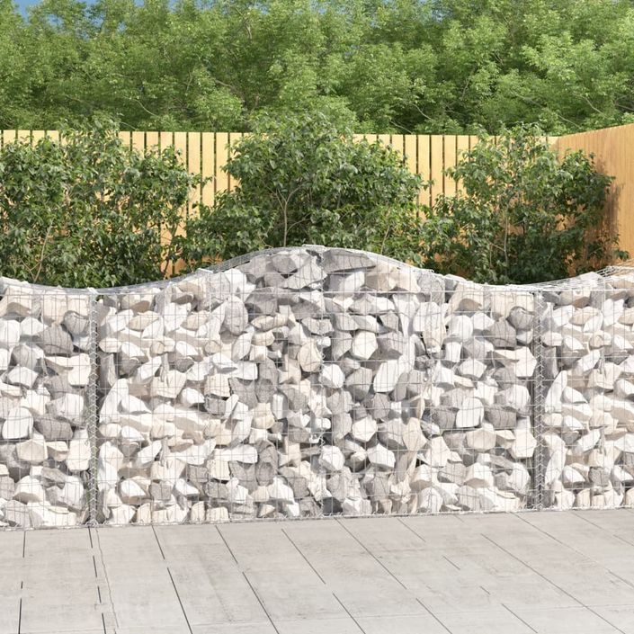 Paniers à gabions arqués 11 pcs 200x50x100/120 cm fer galvanisé - Photo n°1