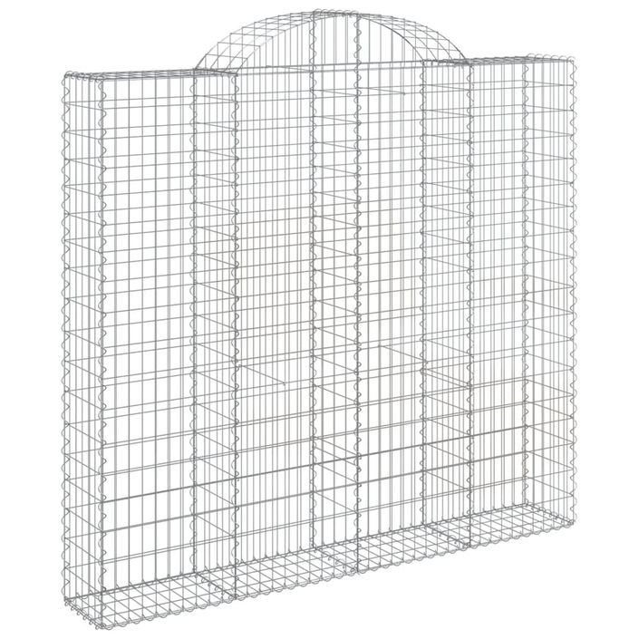 Paniers à gabions arqués 11 pcs 200x50x180/200 cm Fer galvanisé - Photo n°3