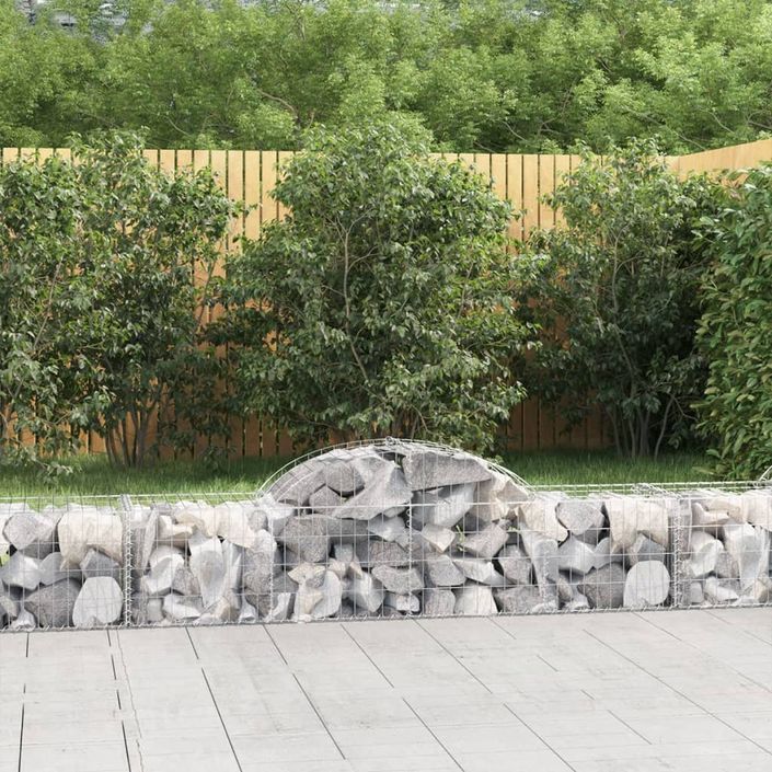 Paniers à gabions arqués 11 pcs 200x50x40/60 cm fer galvanisé - Photo n°1