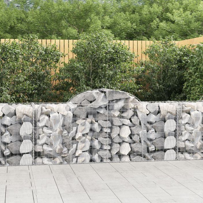 Paniers à gabions arqués 11 pcs 200x50x80/100 cm Fer galvanisé - Photo n°1