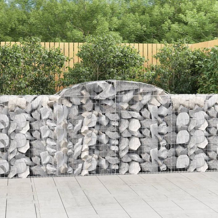 Paniers à gabions arqués 11 pcs 300x50x100/120 cm fer galvanisé - Photo n°1