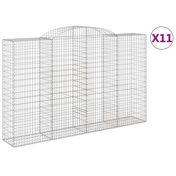 Paniers à gabions arqués 11 pcs 300x50x180/200 cm fer galvanisé - Photo n°2