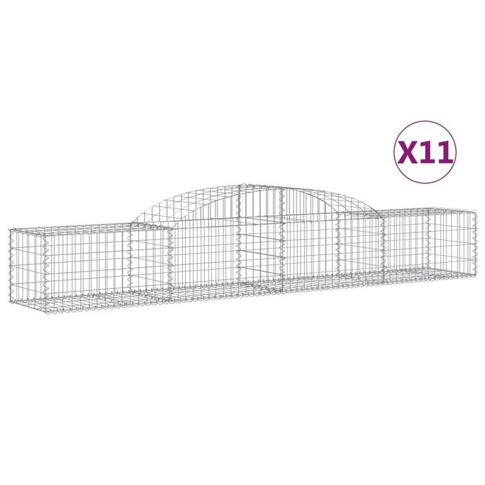 Paniers à gabions arqués 11 pcs 300x50x40/60 cm fer galvanisé - Photo n°2