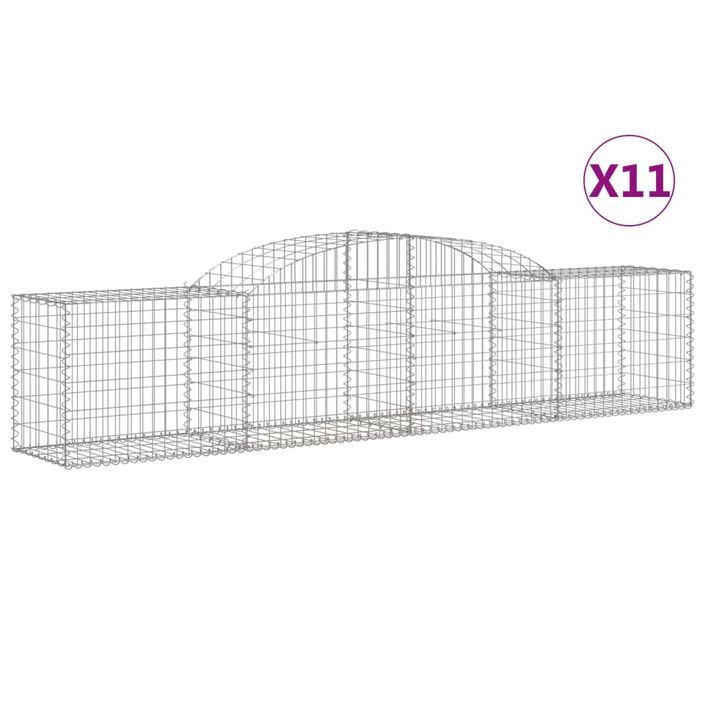 Paniers à gabions arqués 11 pcs 300x50x60/80 cm fer galvanisé - Photo n°2