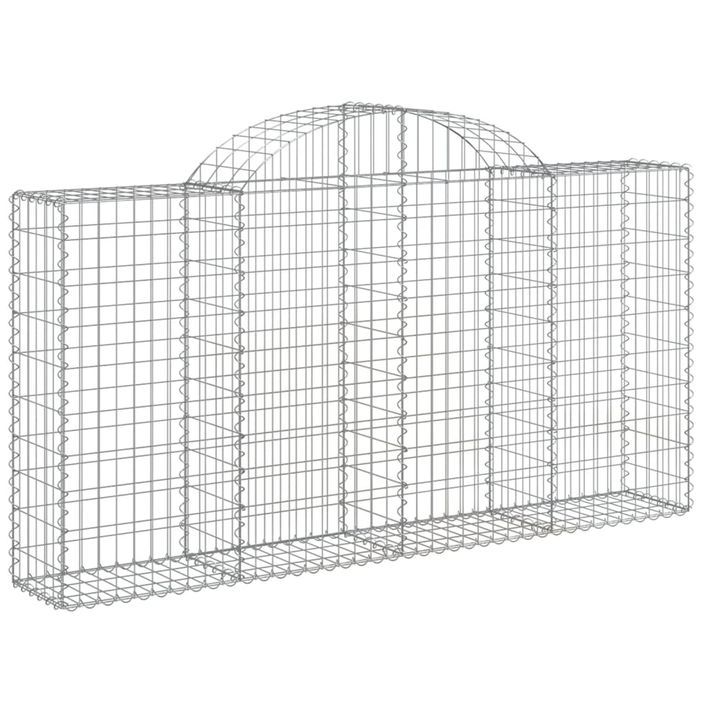 Paniers à gabions arqués 12 pcs 200x30x100/120 cm Fer galvanisé - Photo n°3