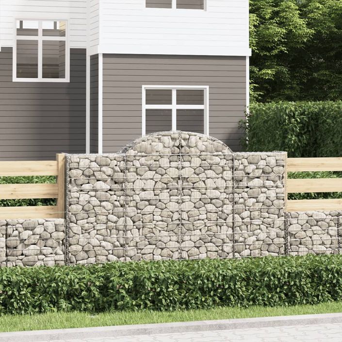 Paniers à gabions arqués 12 pcs 200x30x120/140 cm Fer galvanisé - Photo n°1