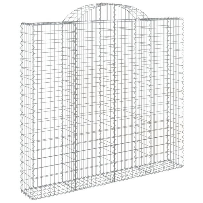 Paniers à gabions arqués 12 pcs 200x30x180/200 cm Fer galvanisé - Photo n°3