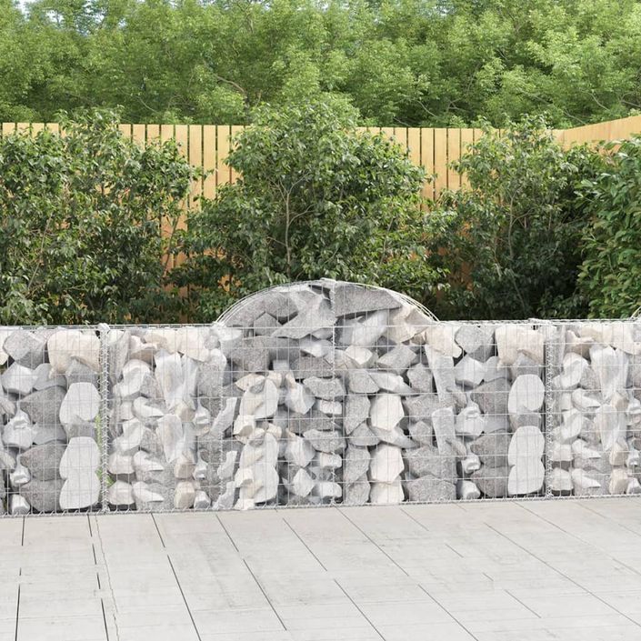 Paniers à gabions arqués 12 pcs 200x30x80/100 cm Fer galvanisé - Photo n°1