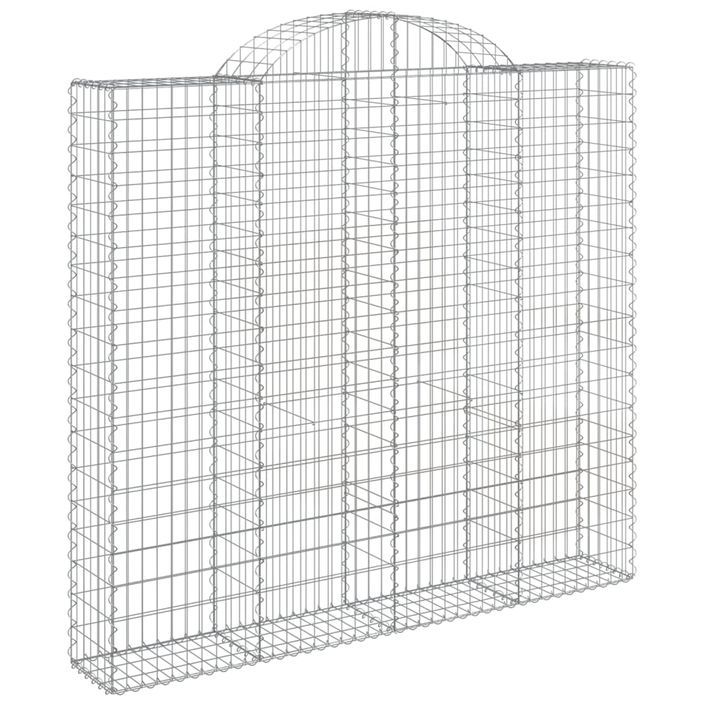 Paniers à gabions arqués 12 pcs 200x50x180/200 cm Fer galvanisé - Photo n°3