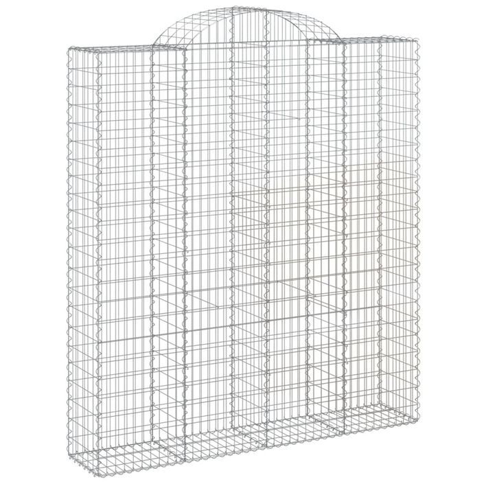 Paniers à gabions arqués 12 pcs 200x50x220/240 cm Fer galvanisé - Photo n°3