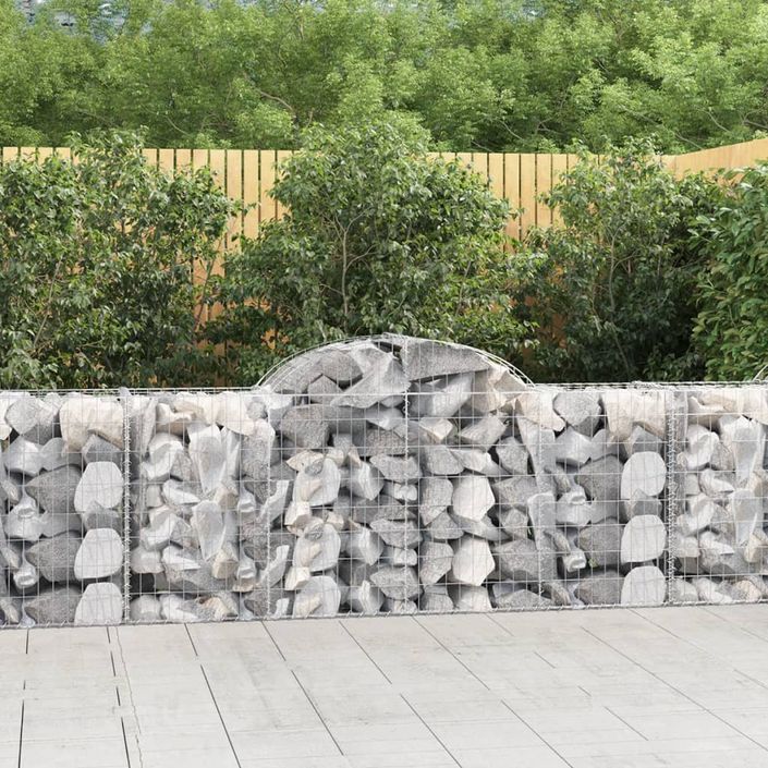 Paniers à gabions arqués 12 pcs 200x50x80/100 cm Fer galvanisé - Photo n°1