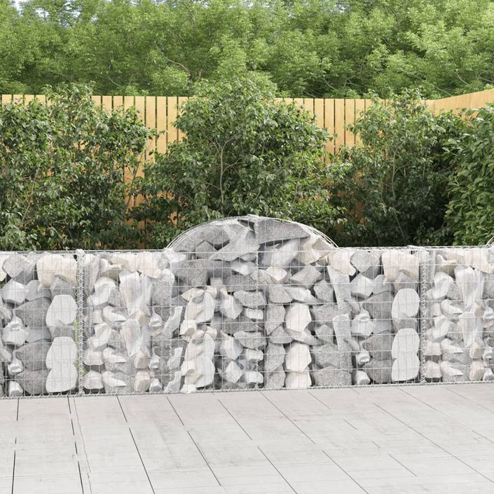 Paniers à gabions arqués 13 pcs 200x30x80/100 cm Fer galvanisé - Photo n°1