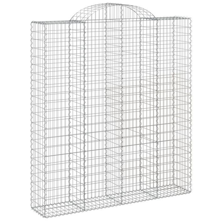 Paniers à gabions arqués 13 pcs 200x50x220/240 cm Fer galvanisé - Photo n°3