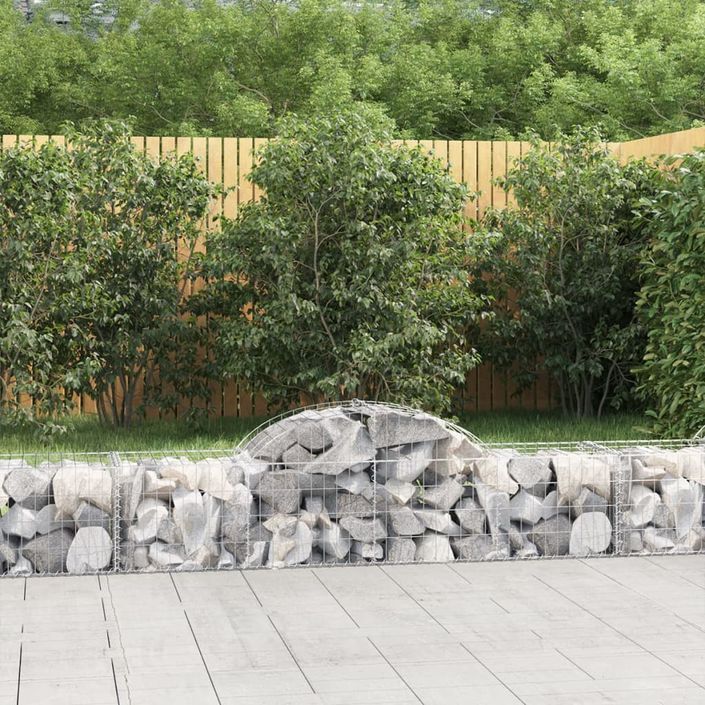 Paniers à gabions arqués 13 pcs 200x50x40/60 cm fer galvanisé - Photo n°1