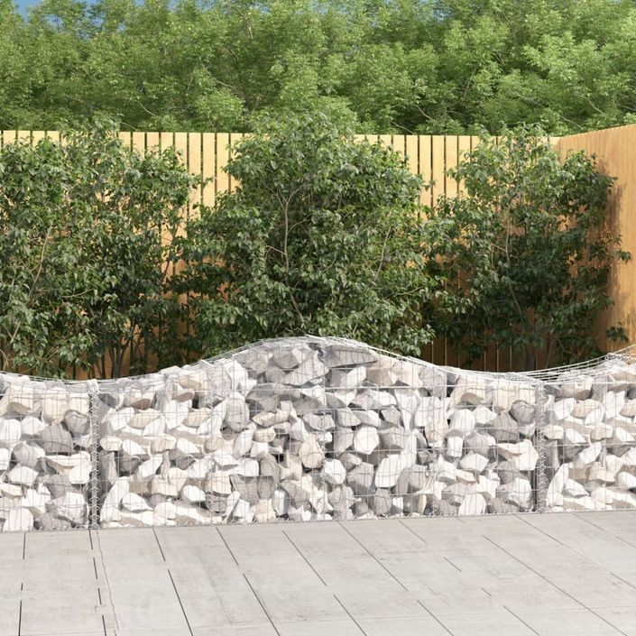 Paniers à gabions arqués 13 pcs 200x50x60/80 cm Fer galvanisé - Photo n°1