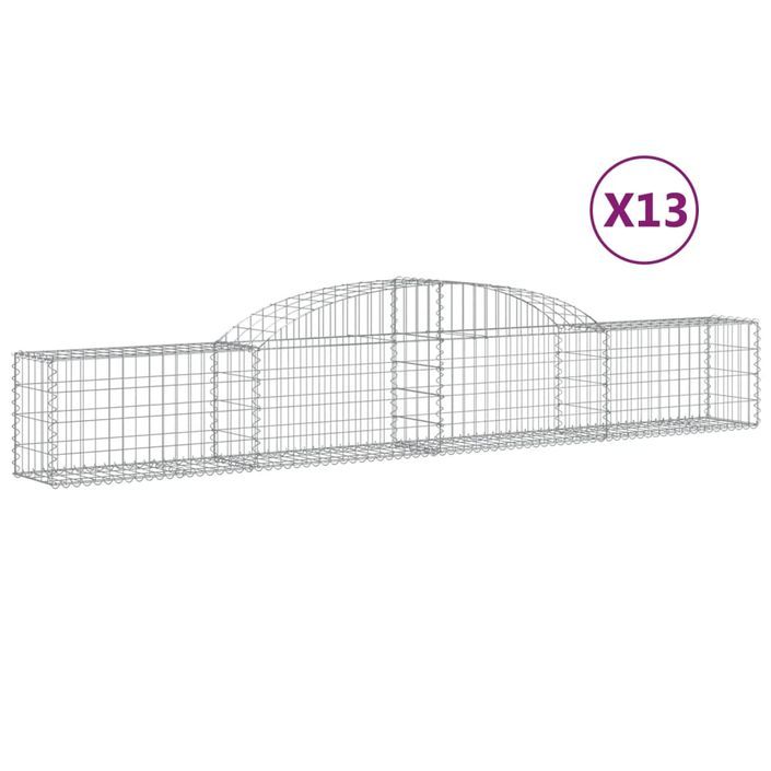 Paniers à gabions arqués 13 pcs 300x30x40/60 cm fer galvanisé - Photo n°2