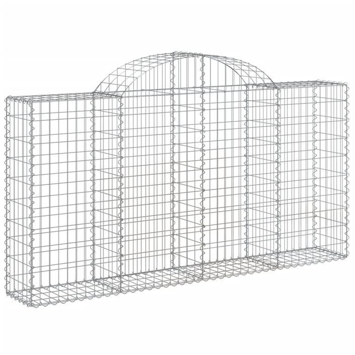 Paniers à gabions arqués 14 pcs 200x30x100/120 cm Fer galvanisé - Photo n°3