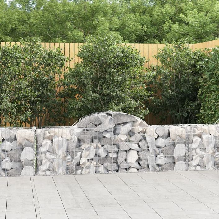 Paniers à gabions arqués 14 pcs 200x30x60/80 cm Fer galvanisé - Photo n°1