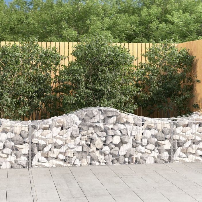 Paniers à gabions arqués 15 pcs 200x50x60/80 cm fer galvanisé - Photo n°1