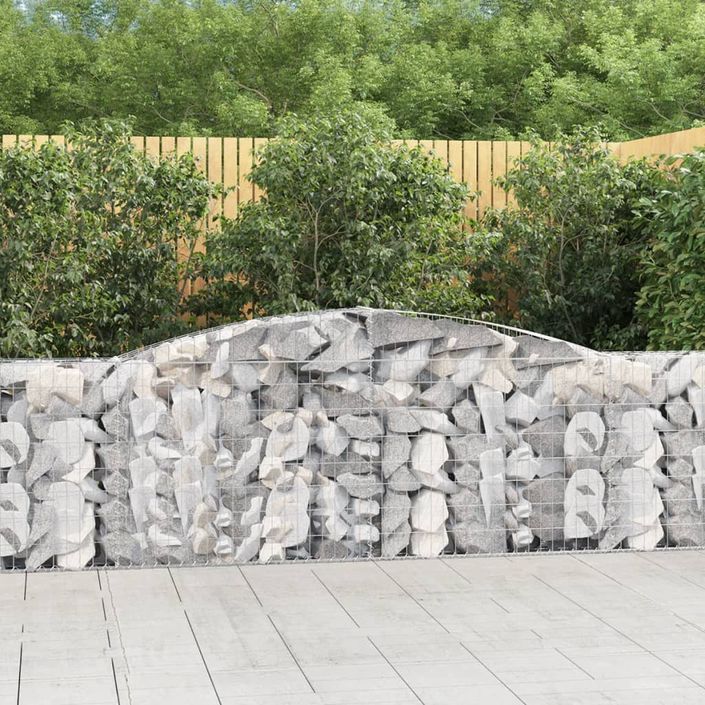 Paniers à gabions arqués 15 pcs 400x30x80/100 cm Fer galvanisé - Photo n°1